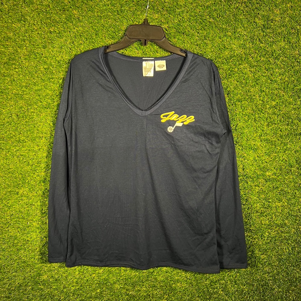 Concepts Sport Utah Jazz NBA Long Sleeve V-Neck Shirt Navy‎ Blue Mens Large